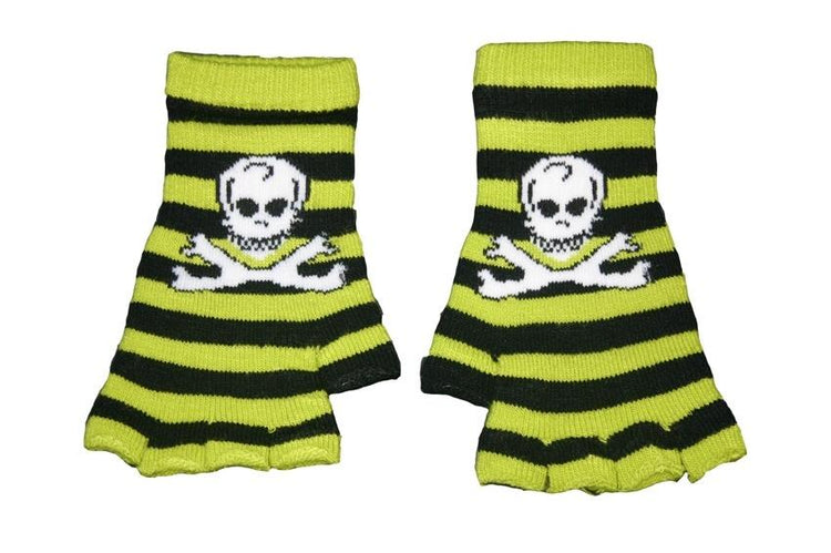 Black and Green Skull Fingerless Gloves - Sillycube Demo Shop