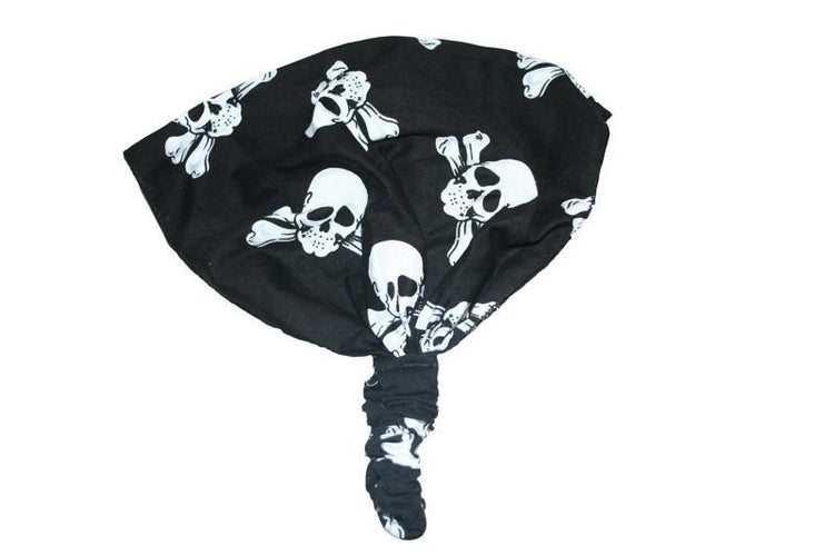 Black Skull and Crossbones Elastic Bandana - Sillycube Demo Shop