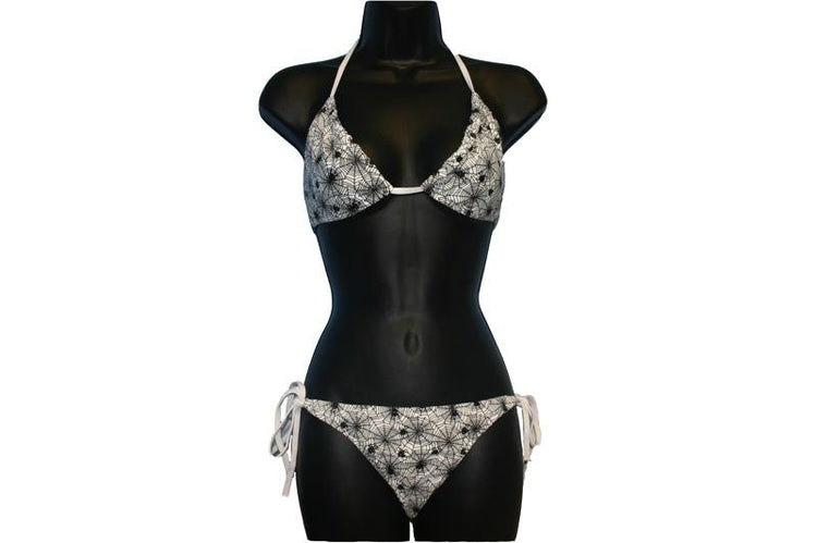 White Spiderweb Print Bikini - Sillycube Demo Shop