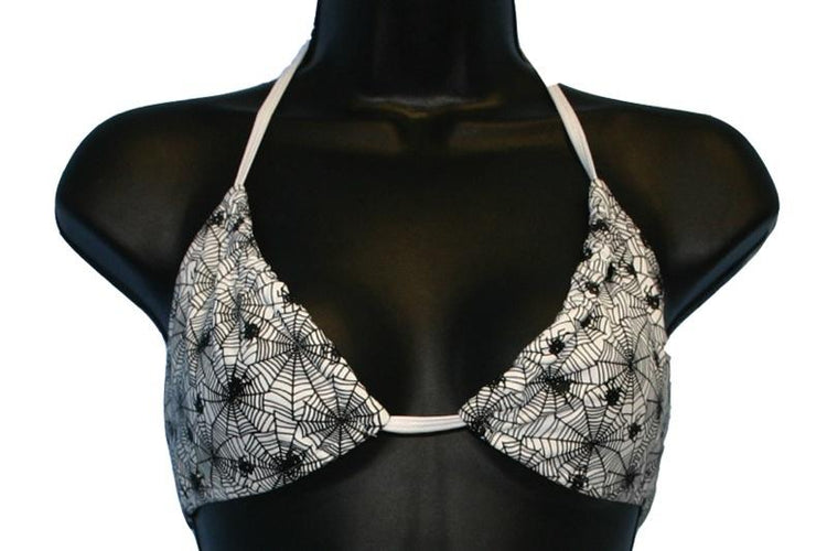 White Spiderweb Print Bikini - Sillycube Demo Shop