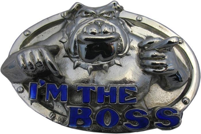 Belt Buckle - Silver Bulldog "Boss" - Sillycube Demo Shop