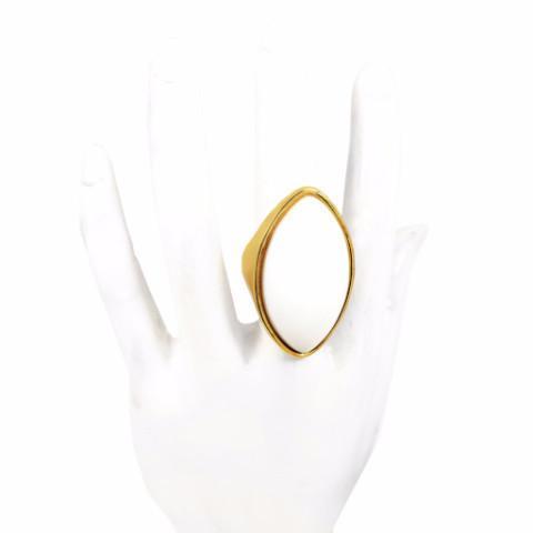 Bellis - Porcelain 18k Gold Plated Ring | LISTIC