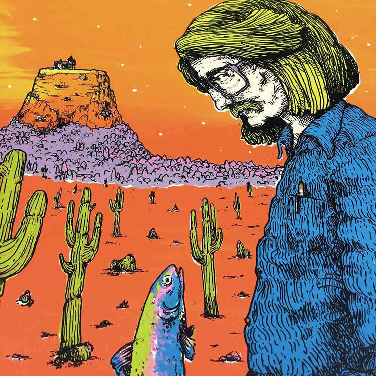 Richard Brautigan & His Trout Art Print