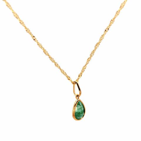Borage - Green Quartz 18k Gold Plated Necklace | LISTIC