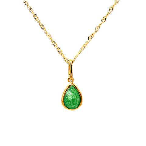 Borage - Green Quartz 18k Gold Plated Necklace | LISTIC