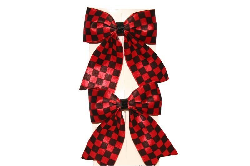 Checked Bow Hair Clips (Various Colours) - Sillycube Demo Shop