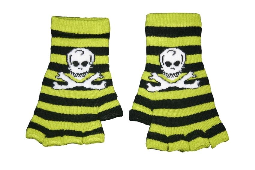 Black and Green Skull Fingerless Gloves - Sillycube Demo Shop