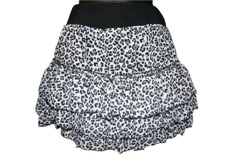 Leopard Print Tiered Mini Skirt - Sillycube Demo Shop