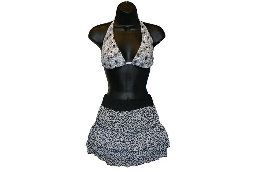 Leopard Print Tiered Mini Skirt - Sillycube Demo Shop