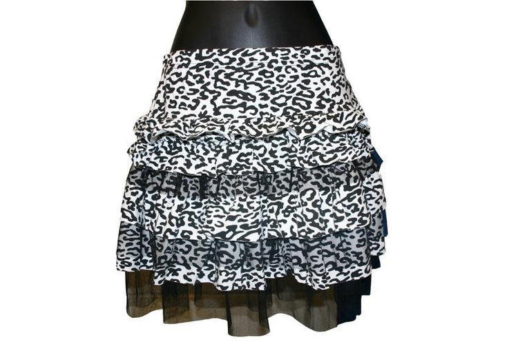 Black and White Animal Print and Mesh Skirt - Sillycube Demo Shop