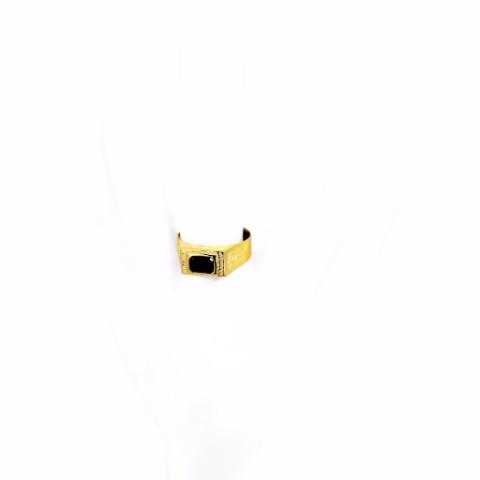 Mill - Black Enamel 18k Gold Plated Ring | LISTIC