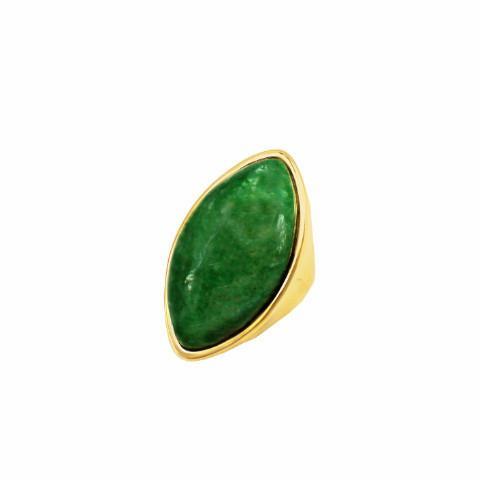 Bellis - Amazonite 18k Gold Plated Ring | LISTIC