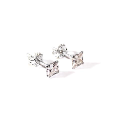 Mah - 925 Sterling Silver + Zirconia Earring