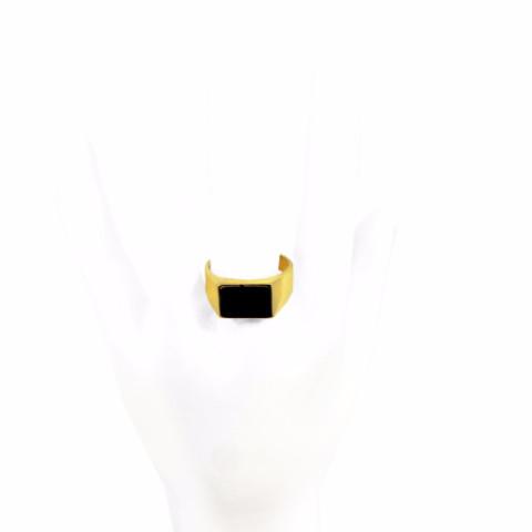 Palmdale - Black Enamel 18k Gold Plated Ring | LISTIC