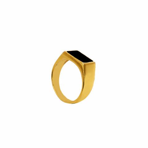 Palmdale - Black Enamel 18k Gold Plated Ring | LISTIC