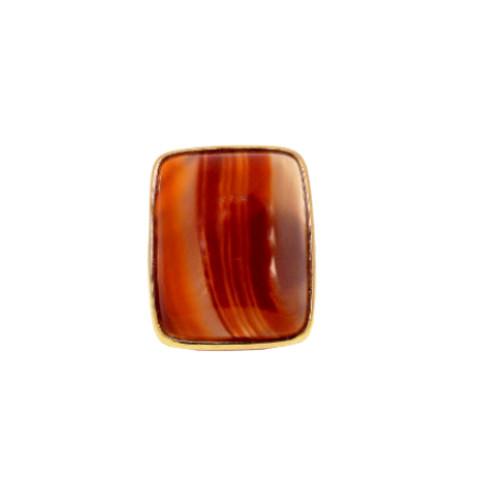 Oxalis - Red Agate 18k Gold Plated Ring