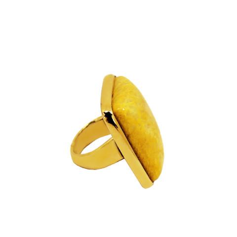 Oxalis - Yellow Amazonite 18k Gold Plated Ring