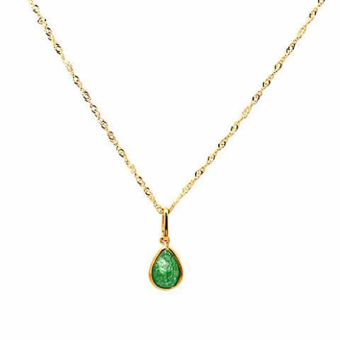 Borage - Green Quartz 18k Gold Plated Necklace | LISTIC