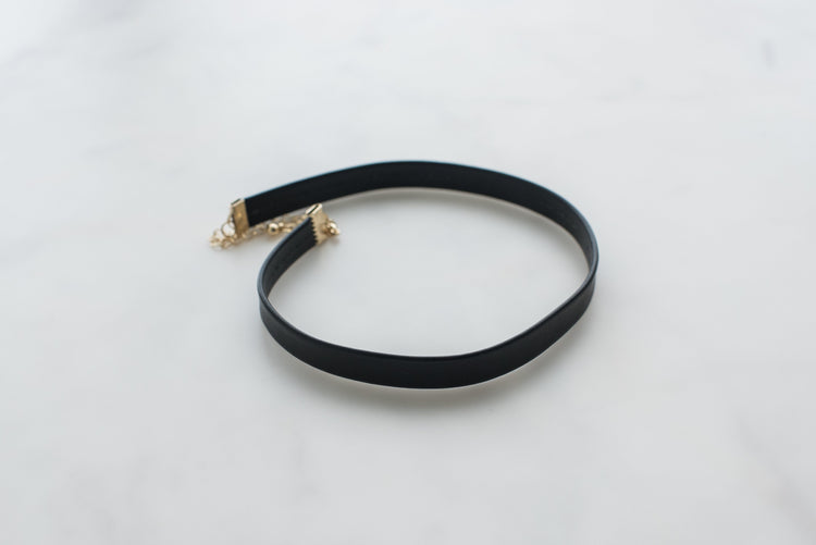 Black Leather Choker Necklace - Sillycube Demo Shop