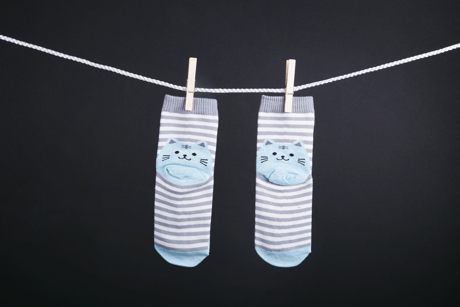 Grey And White Striped Socks - Sillycube Demo Shop