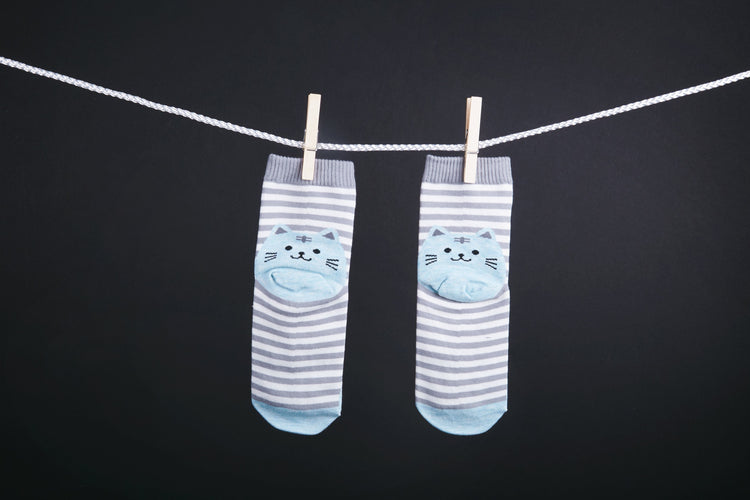Grey And White Striped Socks - Sillycube Demo Shop
