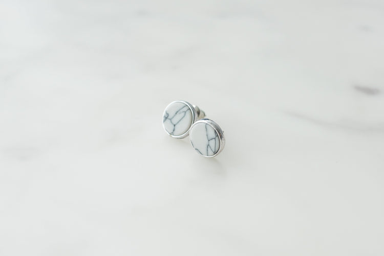 Marble Stud Earrings - Sillycube Demo Shop