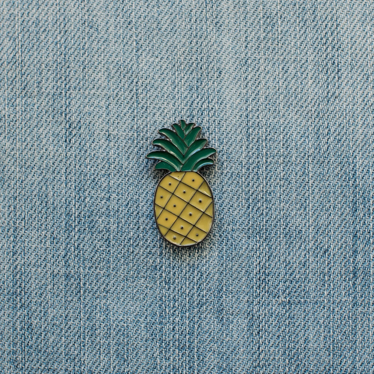 Pineapple Enamel Pin On Denim - Sillycube Demo Shop