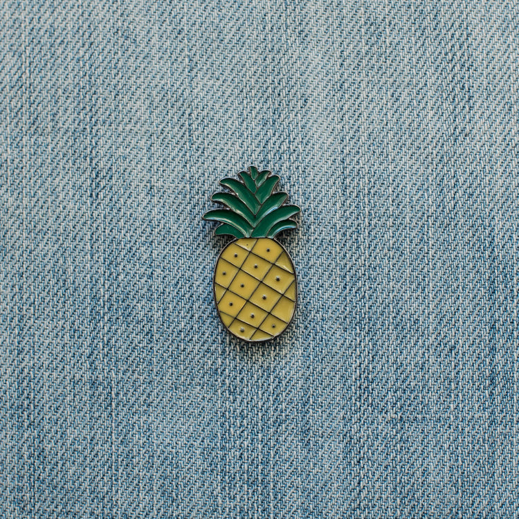 Pineapple Enamel Pin On Denim - Sillycube Demo Shop