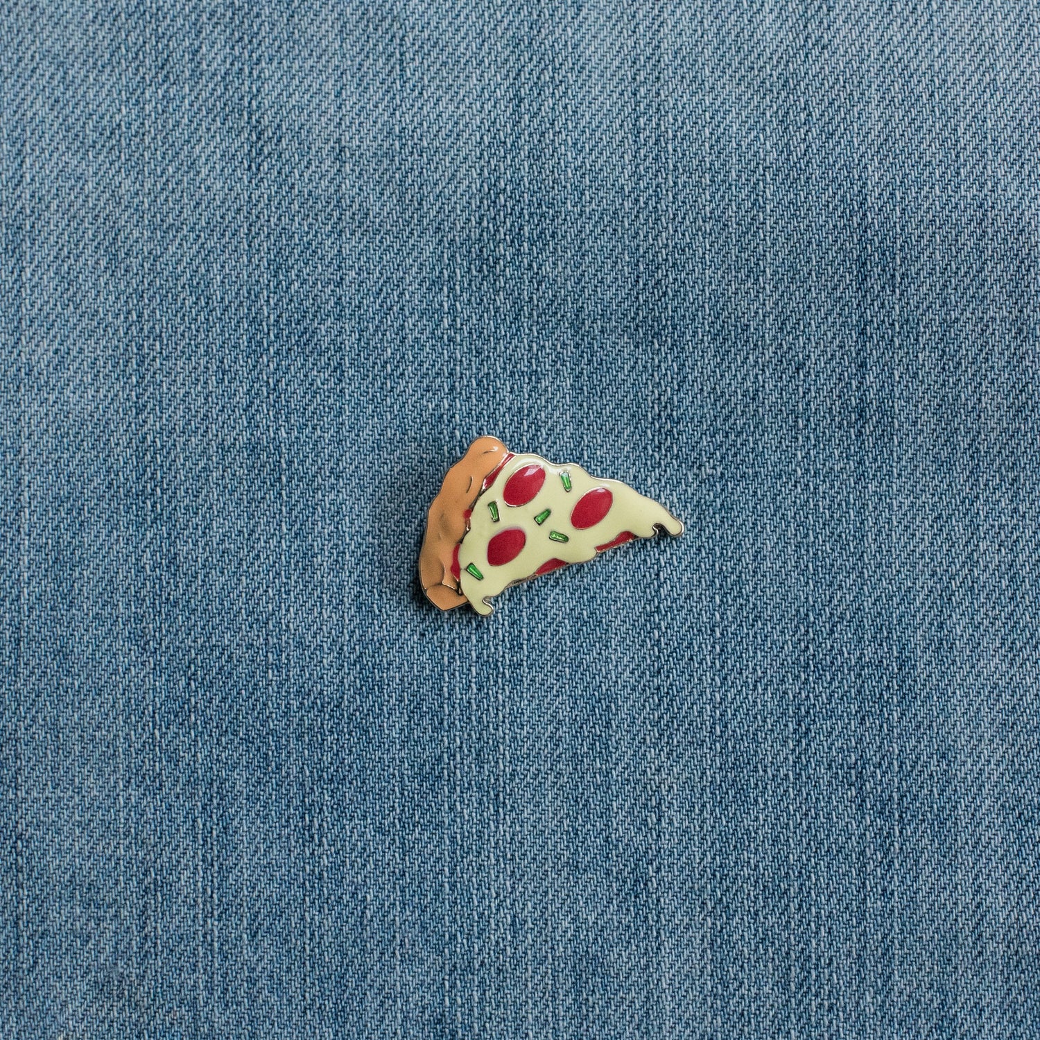 Pizza Enamel Pin Denim - Sillycube Demo Shop
