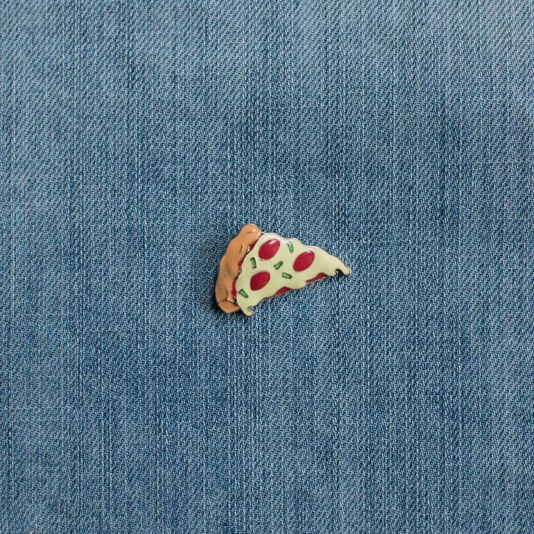 Pizza Enamel Pin Denim - Sillycube Demo Shop
