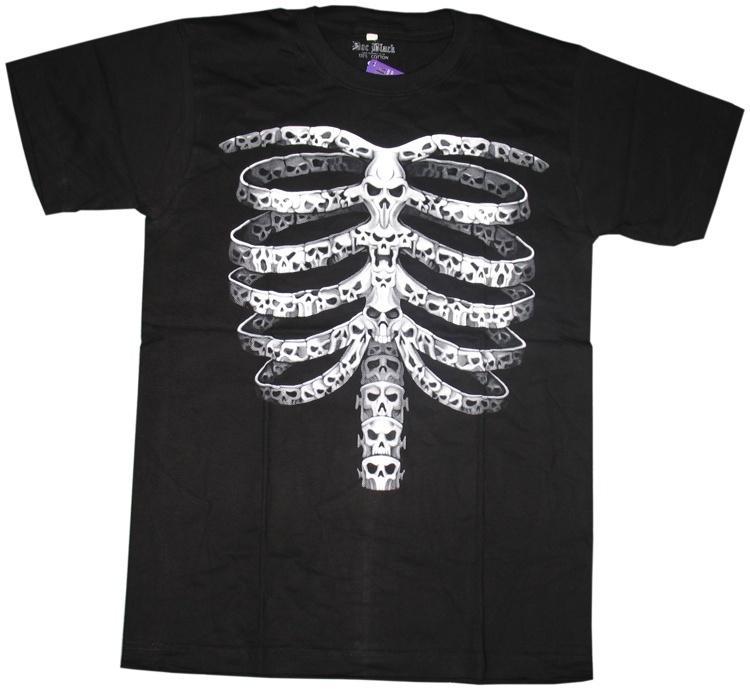 Black Ribcage made of Skulls T-Shirt - Sillycube Demo Shop