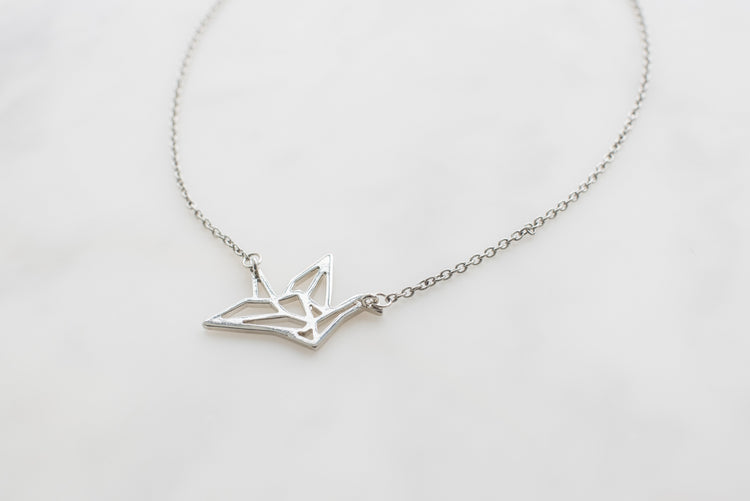 Silver Origami Necklace - Sillycube Demo Shop