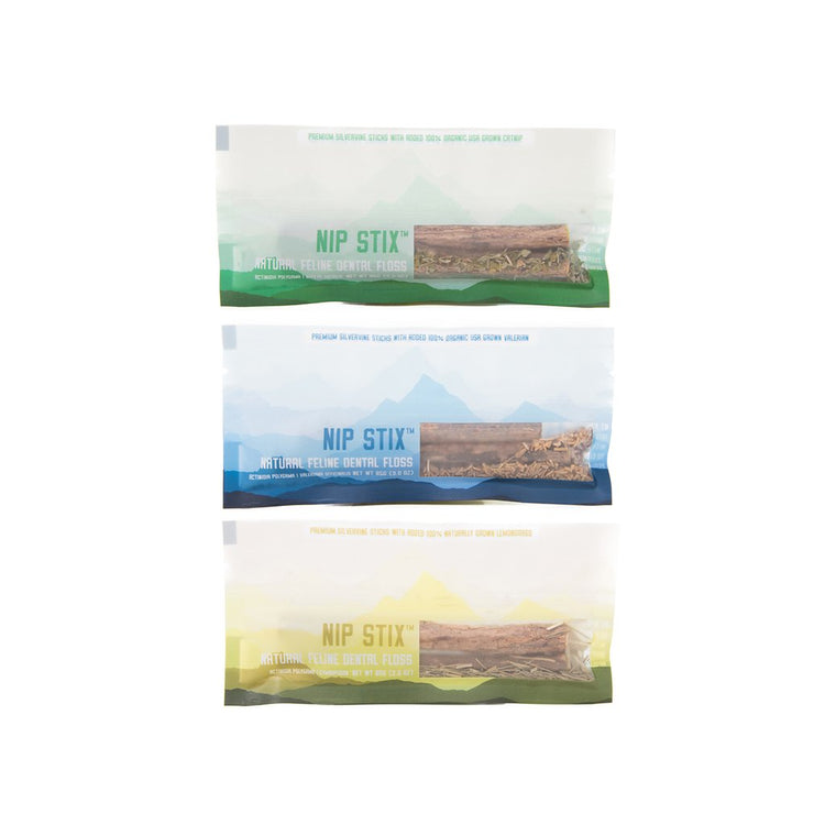 NIP STIX FELINE DENTAL AND PLAY SILVERVINE STICKS TRIPLE PACK