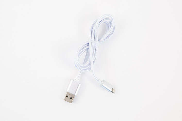 White Braided iPhone Cable - Sillycube Demo Shop